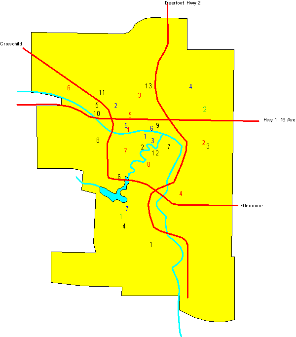 Calgary Swimming Map